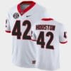 Georgia Bulldogs #42 Justin Houston White College Football Alumni Jersey 6 Georgia Bulldogs 42 Justin Houston White College Football Alumni Jersey 1