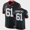 Georgia Bulldogs 61 David Andrews Black Mascot 100th Anniversary Alumni Jersey