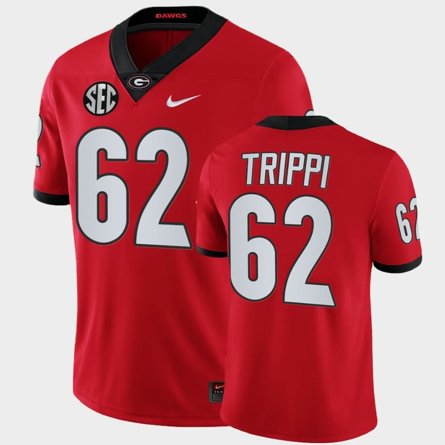 Georgia Bulldogs #62 Charley Trippi Red College Football Alumni Jersey 1 Georgia Bulldogs #62 Charley Trippi Red College Football Alumni Jersey