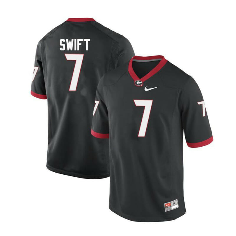Georgia Bulldogs #7 DAndre Swift College Football Jersey Black 1 Georgia Bulldogs #7 DAndre Swift College Football Jersey Black