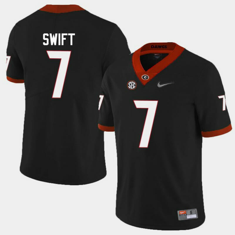 Georgia Bulldogs #7 DAndre Swift College Football Jersey Limited Black 1 Georgia Bulldogs #7 DAndre Swift College Football Jersey Limited Black