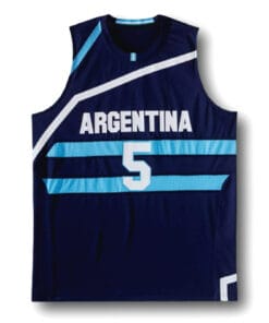 Manu Ginobili #5 Team Argentina Basketball Jersey Navy Blue