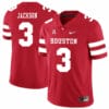 Houston Cougars #3 William Jackson College Football Jersey Red 7 Houston Cougars #3 William Jackson College Football Jersey Red