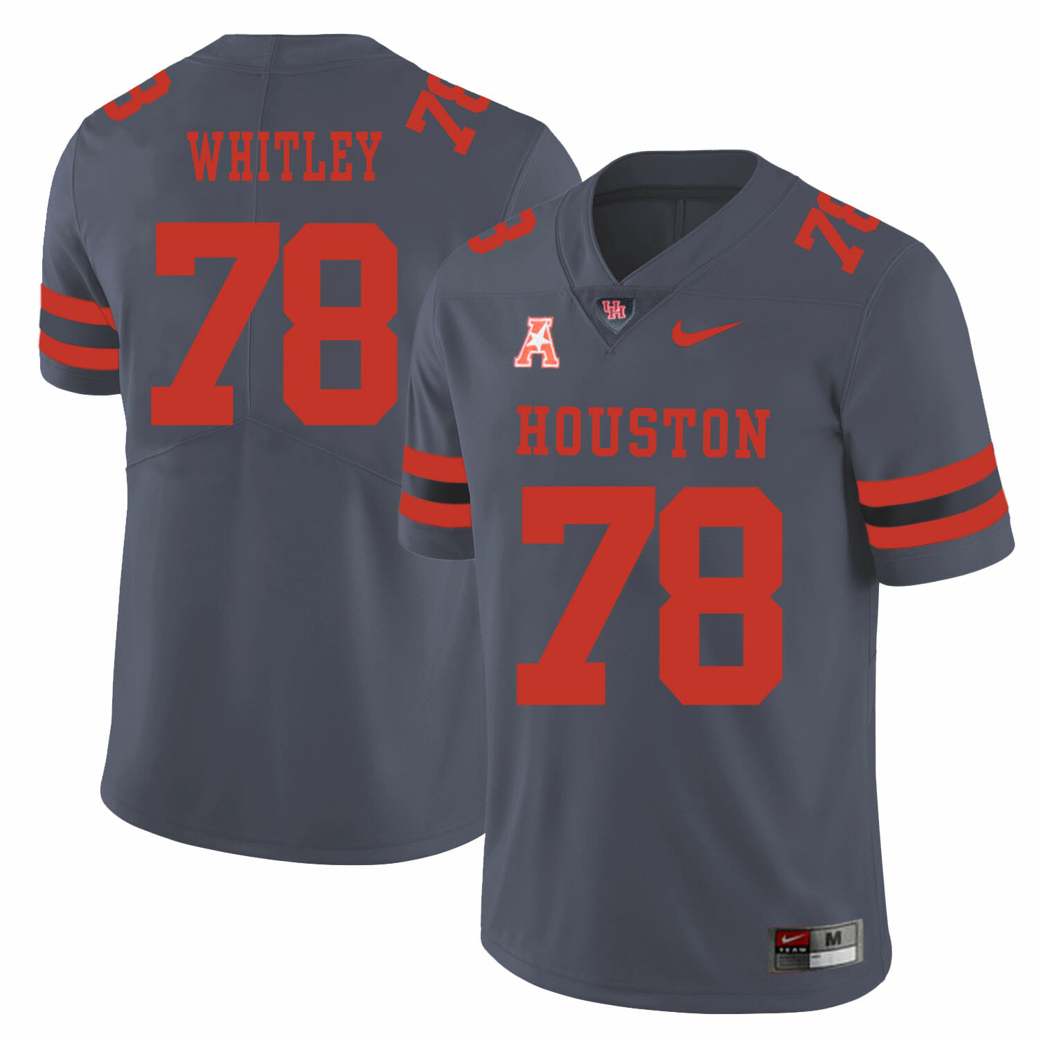 Houston Cougars #78 Wilson Whitley College Football Jersey Gray 1 Houston Cougars #78 Wilson Whitley College Football Jersey Gray