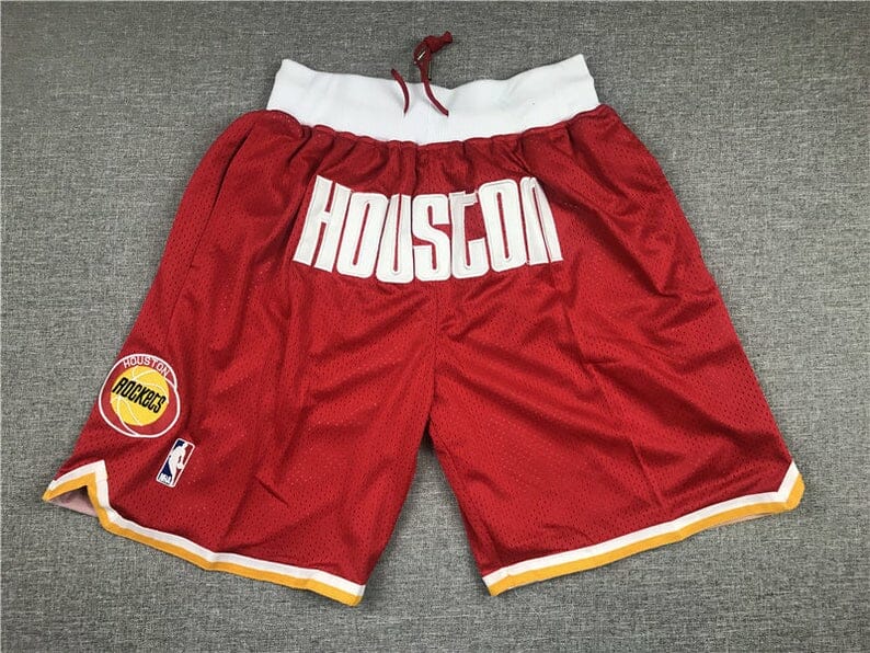 Houston Rockets Men Shorts Vintage Short Stitched Red 1 Houston Rockets Men Shorts Vintage Short Stitched Red
