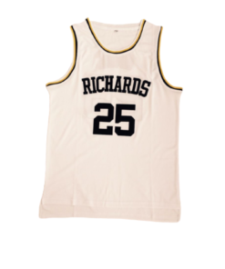 Alternative view of Dwyane Wade #25 Richards High School Basketball Jersey White