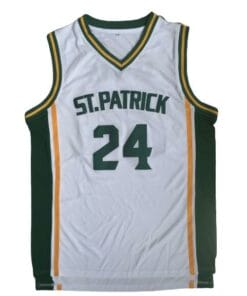 Alternative view of Kyrie Irving #24 St.Patrick High School White Basketball Jersey