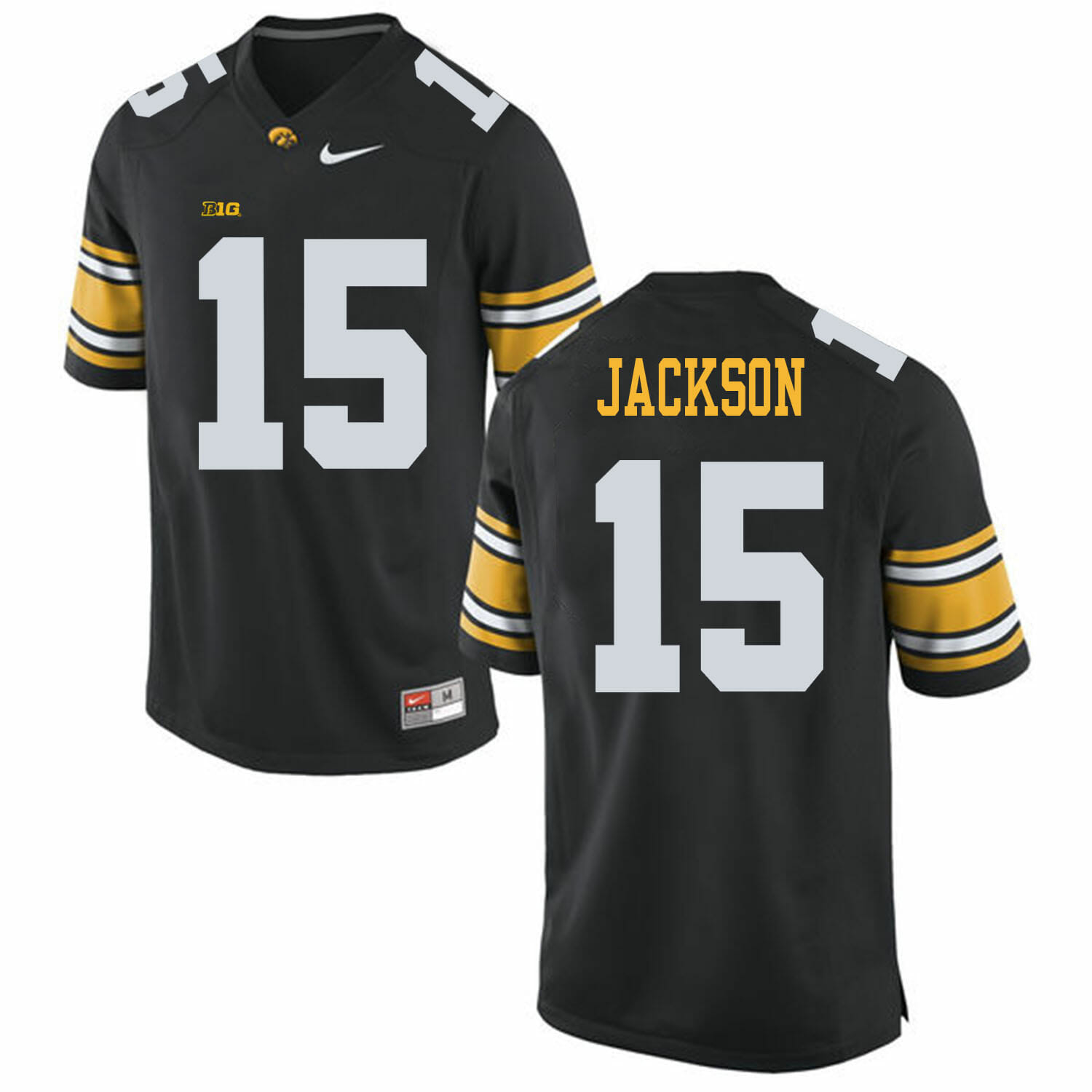 Iowa Hawkeyes #15 Alaric Jackson NCAA College Football Jersey Black 1 Iowa Hawkeyes #15 Alaric Jackson NCAA College Football Jersey Black