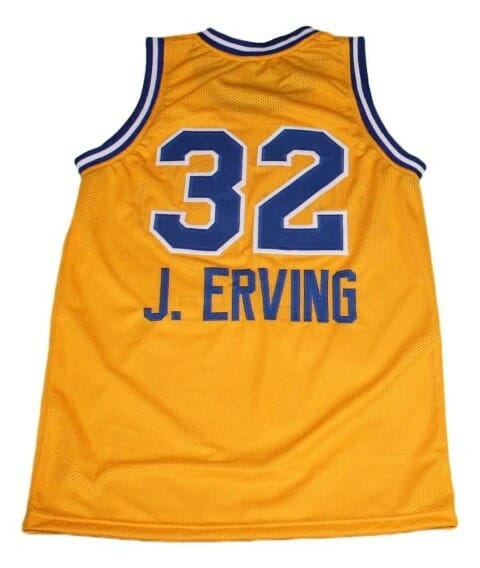 J.Erving #32 Roosevelt High School Basketball Jersey Yellow
