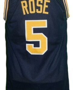 Jalen Rose #5 College Basketball Jersey Navy Blue