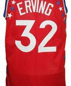Julius Erving #32 Aba East All Stars Basketball Jersey Sewn Red