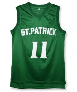 Alternative view of Kyrie Irving #11 St.Patrick High School Green Basketball Jersey