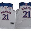 Kansas Jayhawks 21 Embiid NCAA Basketball Jersey White