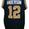 Kenny Anderson #12 College Basketball Jersey Sewn Navy Blue