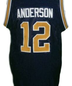 Kenny Anderson #12 College Basketball Jersey Sewn Navy Blue