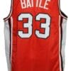 Kenny Battle #33 Custom College Basketball Jersey New Sewn Orange