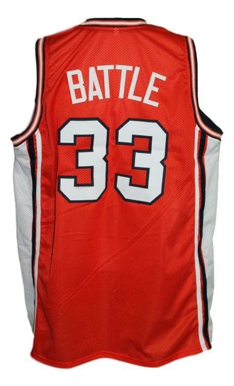 Kenny Battle #33 Custom College Basketball Jersey New Sewn Orange 1 Kenny Battle #33 Custom College Basketball Jersey New Sewn Orange