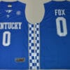 Kentucky Wildcats 0 DeAaron Fox NCAA Basketball Jersey Blue