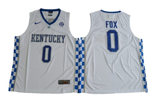 Kentucky Wildcats #0 DeAaron Fox NCAA Basketball Jersey White