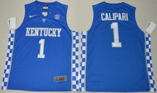 Kentucky Wildcats #1 John Calipari NCAA Basketball Jersey Blue