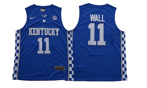 Kentucky Wildcats #11 Wall SEC Logo NCAA Basketball Jersey Blue