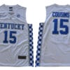 Kentucky Wildcats #15 Cousins NCAA Basketball Jersey White 4 Kentucky Wildcats 15 Cousins NCAA Basketball Jersey White