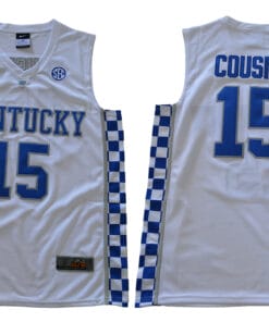 Kentucky Wildcats #15 Cousins NCAA Basketball Jersey White