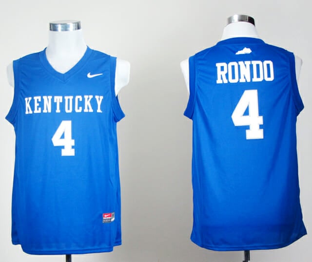 Kentucky Wildcats #4 Rajon Rondo NCAA Basketball Jersey Blue 1 Kentucky Wildcats #4 Rajon Rondo NCAA Basketball Jersey Blue