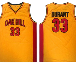 Kevin Durant #33 Oak Hill High School Yellow Basketball Jersey