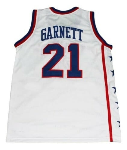 Kevin Garnett #21 McDonald's All American Basketball Jersey Sewn White 1 Kevin Garnett #21 McDonald's All American Basketball Jersey Sewn White