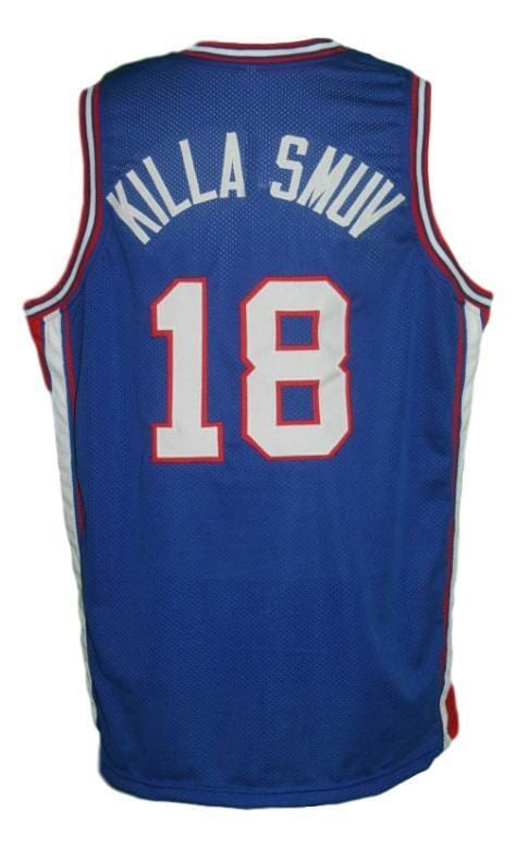 Killa Smuv #18 Pros Basketball Jersey Sewn Blue 1 Killa Smuv #18 Pros Basketball Jersey Sewn Blue