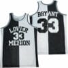 Kobe Bryant 33 Lower Merion Split Basketball Jersey Black And White