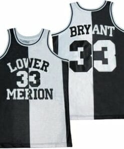 Kobe Bryant #33 Lower Merion Split Basketball Jersey Black And White