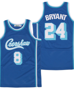 Kobe Bryant #8 #24 Crenshaw Blue Basketball Jersey