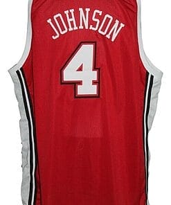 Larry Johnson #4 College Basketball Jersey Red