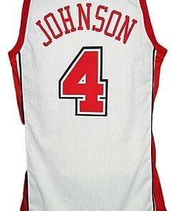Larry Johnson #4 College Basketball Jersey White