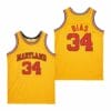 Len Bias 34 Maryland Terrapins College Yellow Basketball Jersey