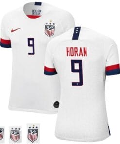 Lindsey Horan Champions Home White no.9 USWNT Soccer Jersey