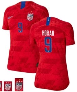 Lindsey Horan Champions Red no.9 Away USWNT Soccer Jersey