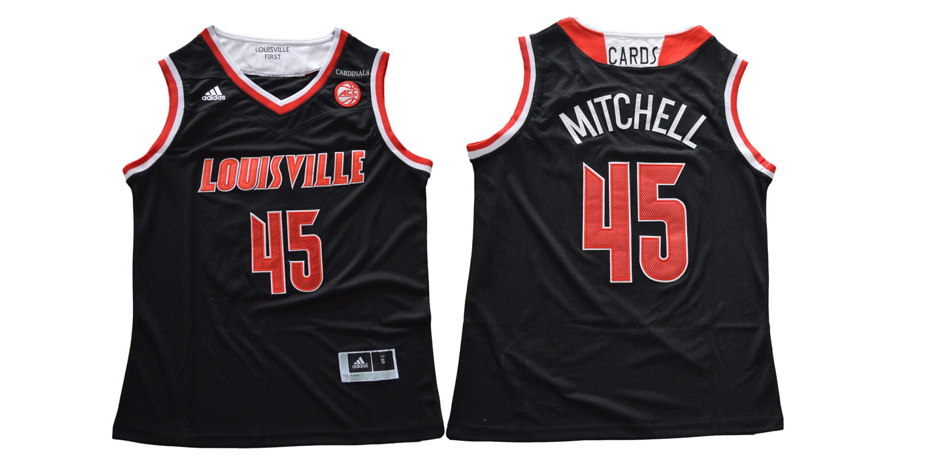 Louisville Cardinals #45 Mitchell NCAA Basketball Jersey Black 1 Louisville Cardinals #45 Mitchell NCAA Basketball Jersey Black