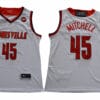 Louisville Cardinals #45 Mitchell NCAA Basketball Jersey White 5 Louisville Cardinals 45 Mitchell NCAA Basketball Jersey White