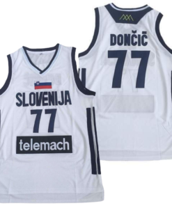 Luka Doncic #77 Slovenja Euro League Basketball Jersey