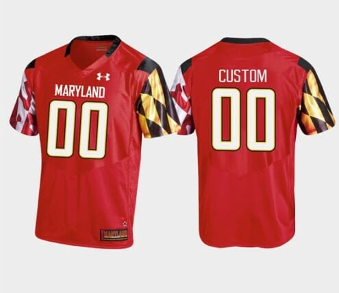 Custom Maryland Jersey Name and Number College Football Replica Under Armour Red 10 Custom Maryland Jersey Name and Number College Football Replica Under Armour Red