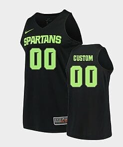 Michigan State Spartans Custom Name Number Black Replica College Basketball Jersey