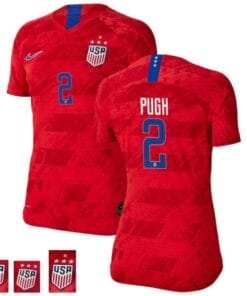 Mallory Pugh Red Away no.2 Champions USWNT Soccer Jersey