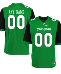 Marshall Thundering Custom Jersey Name Number NCAA Football Green