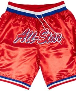 Men 1991 All-Star West Shorts Red Shorts All Stitched