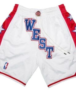 Men 2004 All-Star West Shorts White Shorts All Stitched