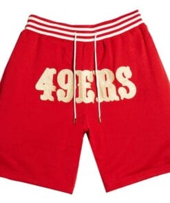 Men 49ers Red Shorts All Stitched