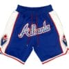 Men Atlanta Braves Home Run Derby Shorts Blue Shorts All Stitched